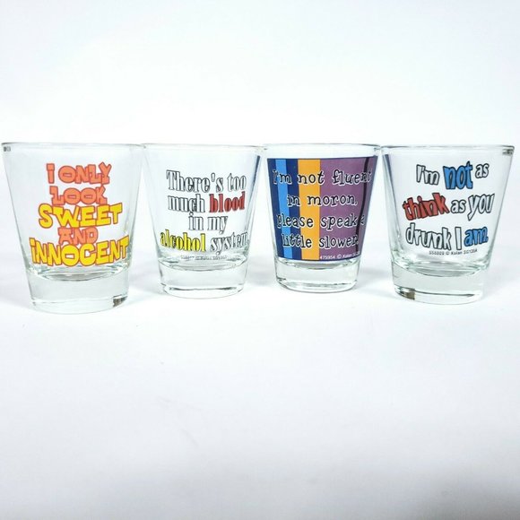 Set of Kalan Humor Shot Glasses Party Bar - Picture 1 of 10